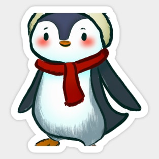 Cute Penguin Drawing Sticker